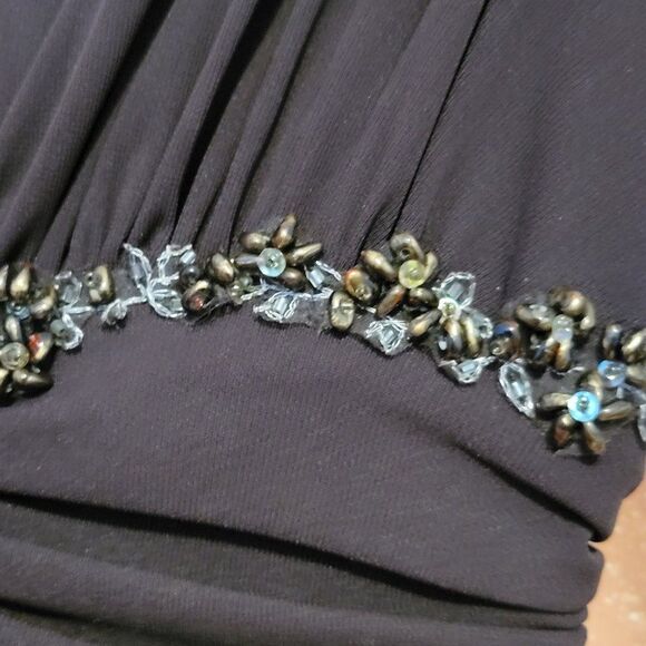 * DAVID MEISTER V NECK DESIGNER DARK BROWN DRESS - Picture 5 of 11